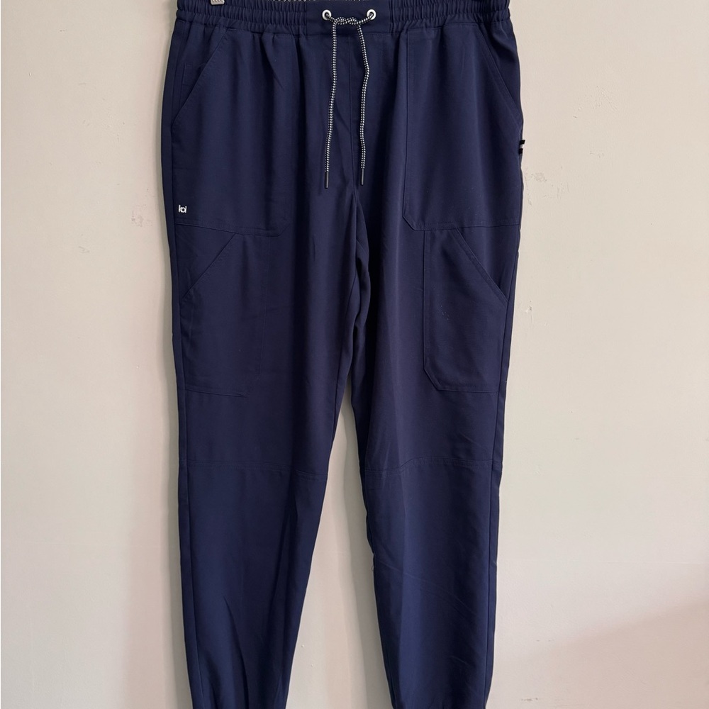Koi Scrub Jogger Pants Navy Blue Stretch Elastic Waist Drawstring Medical Unifor